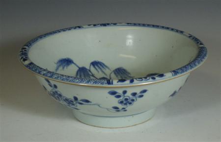 Appraisal: A late th century Chinese blue painted porcelain bowl the