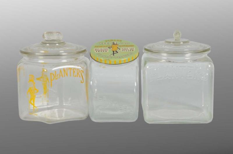 Appraisal: Lot of Assorted Planters Peanut Jars with Lids Description All