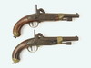 Appraisal: PISTOLS - Pair of circa - French boarding pistols percussion