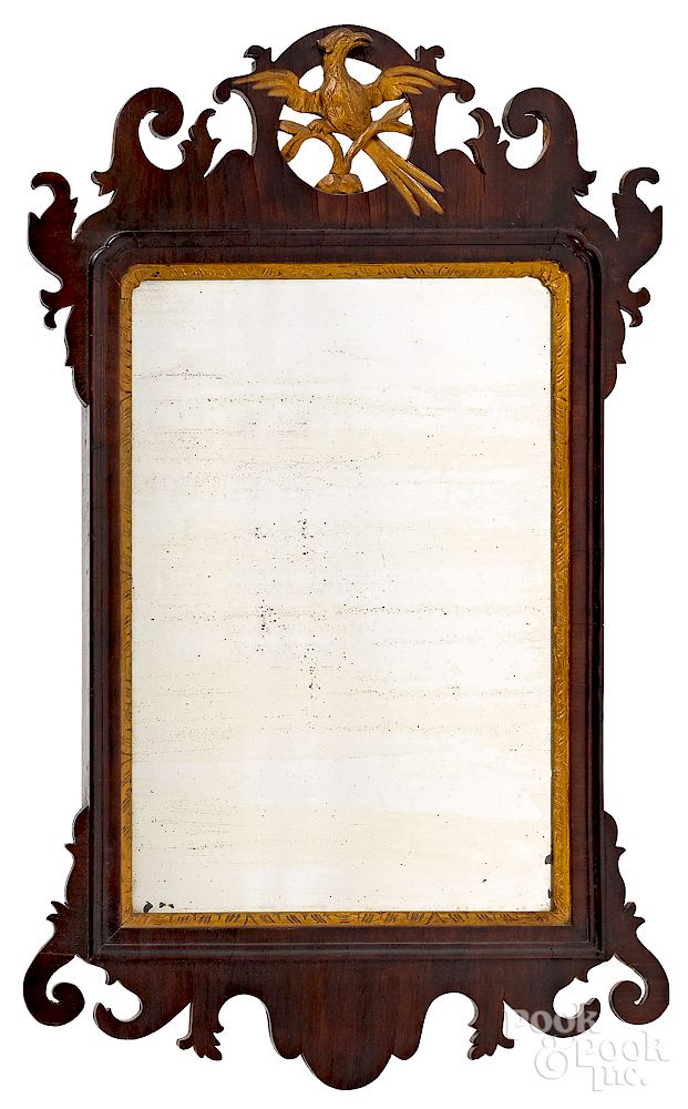 Appraisal: Chippendale mahogany looking glass Exclusive on Bidsquare Chippendale mahogany looking