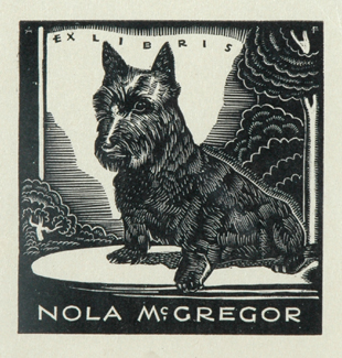 Appraisal: Adrian Feint - Bookplate - Nola McGregor wood engraving x