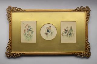 Appraisal: Framed Antique Colored Etchings Framed Antique Colored Etchings