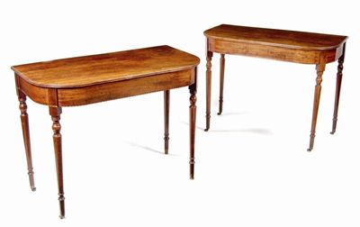 Appraisal: A pair of George III mahogany side tables each with