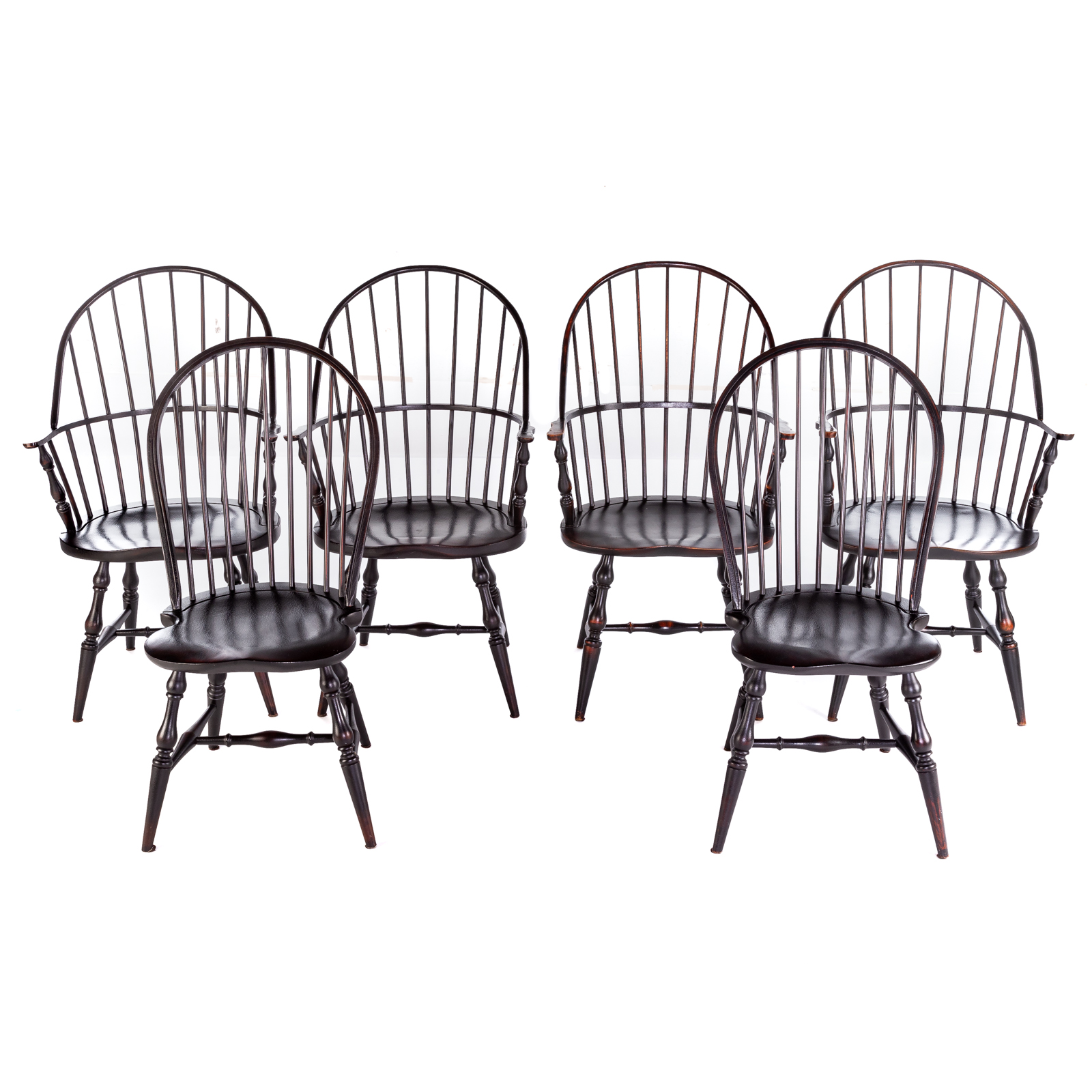 Appraisal: SET OF SIX WINDSOR DINING CHAIRS Comprising of sack back