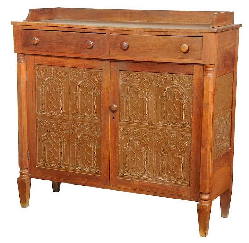 Appraisal: Southern Federal Walnut Pie Safe th century two dovetailed drawers