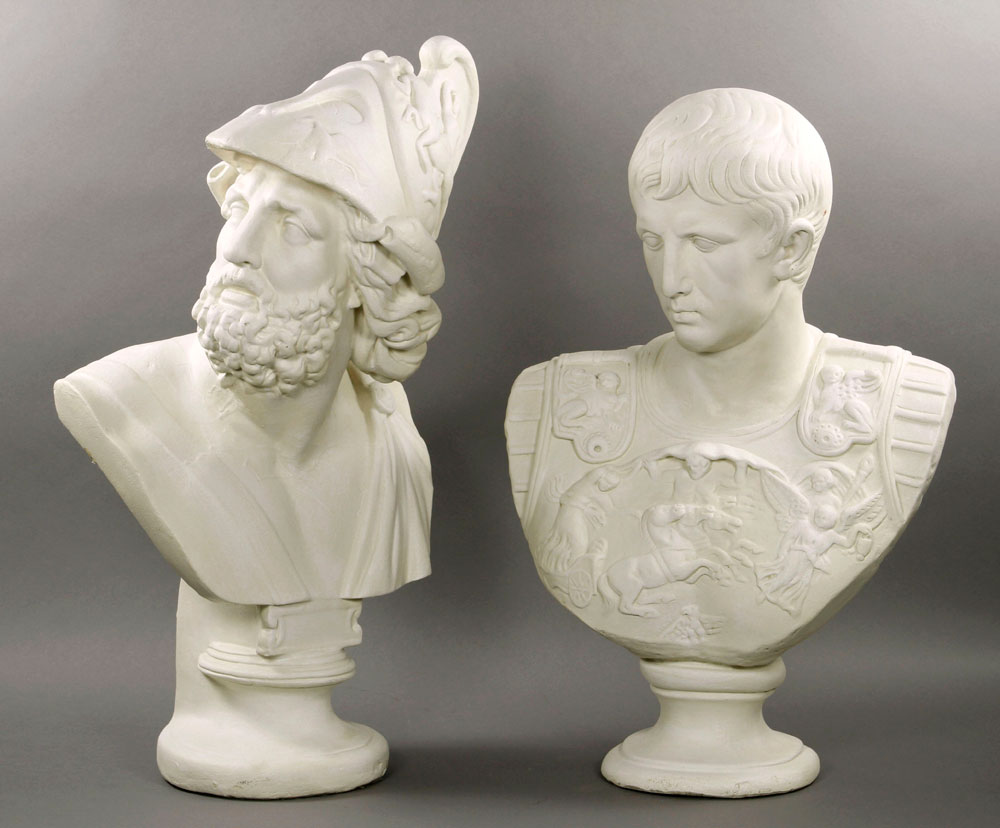 Appraisal: - Two Classical Style Plaster Busts Lot of two classical