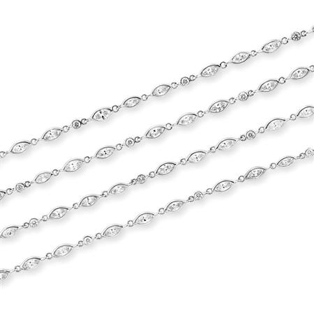 Appraisal: Long White Gold and Diamond Chain Necklace Estimate -