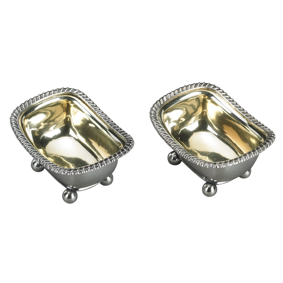 Appraisal: Pair of George III Silver Salts John Watson Sheffield in