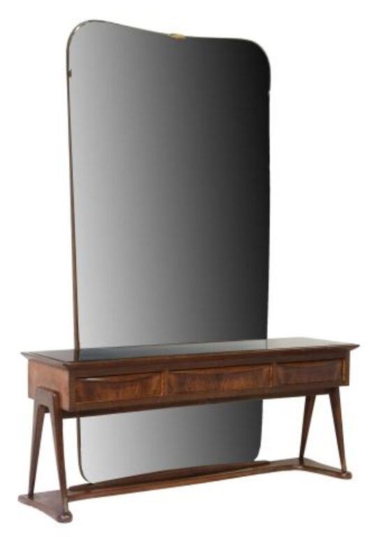 Appraisal: Italian mid-century modern vanity dressing table c s frameless mirror