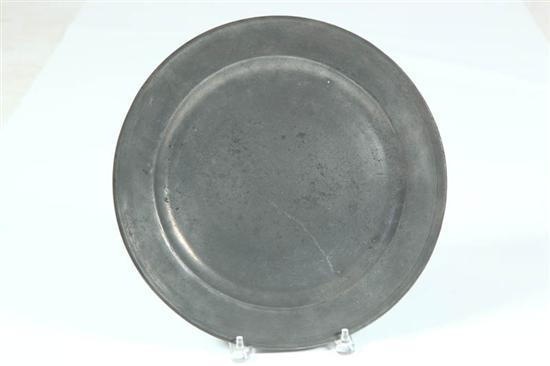 Appraisal: PEWTER CHARGER Touch for Nathaniel Austin Charlestown Massachusetts ca -