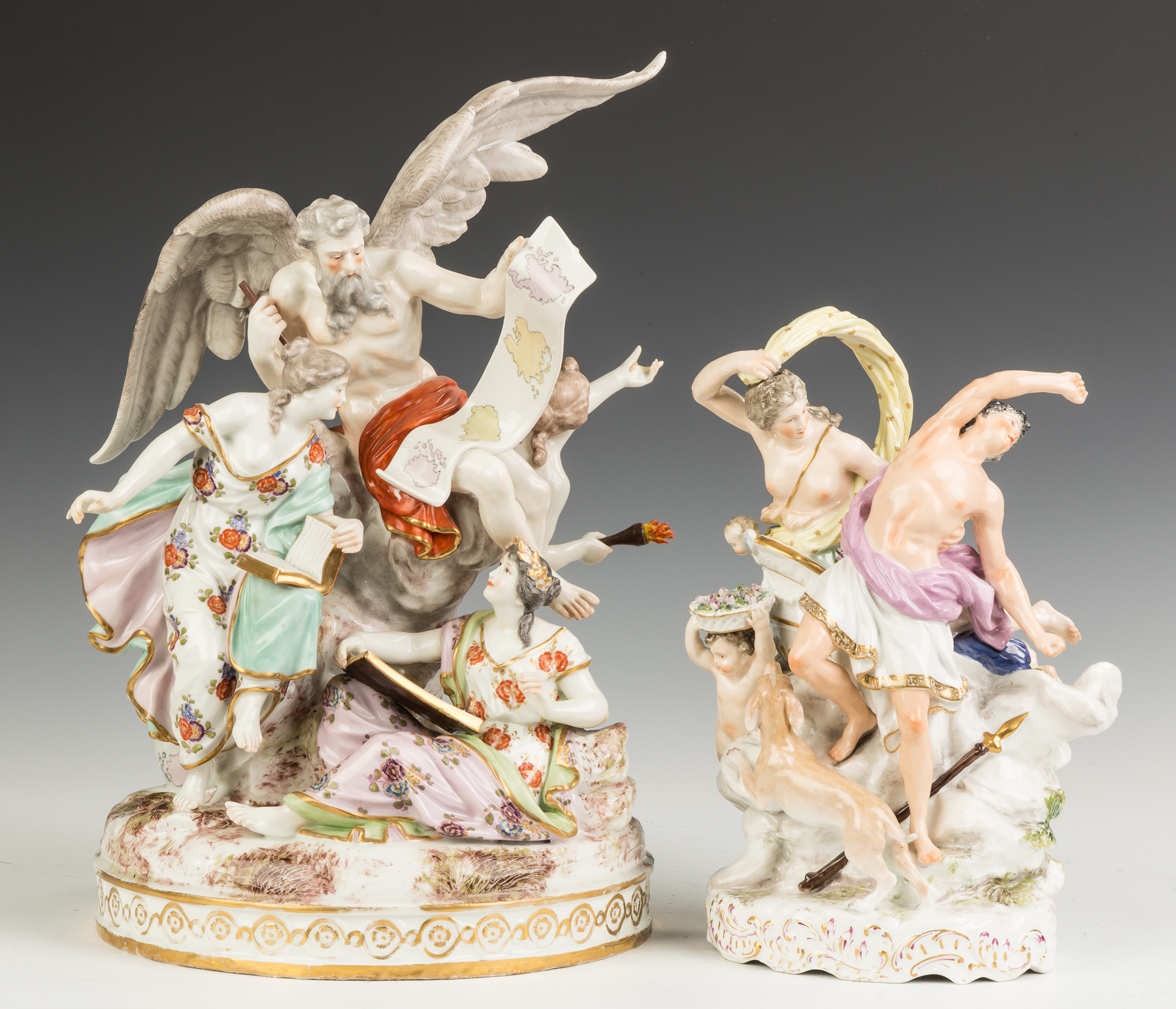 Appraisal: Two German Porcelain Figural Groups Late th century L -