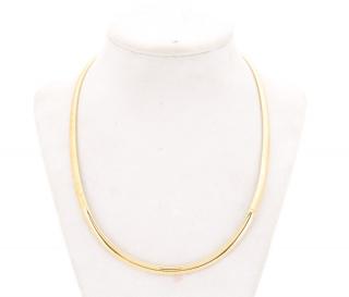 Appraisal: k Yellow Gold Domed Omega Style Necklace A k yellow