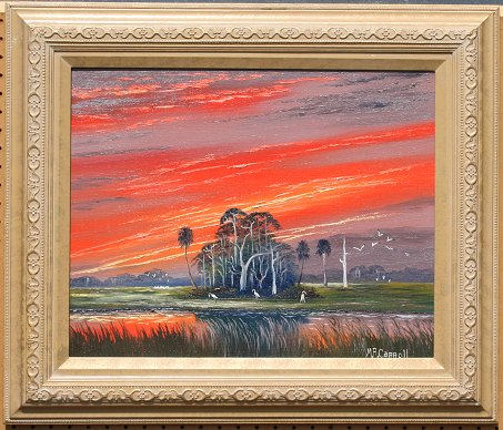 Appraisal: CARROLL Mary Ann American th C Florida Highwaymen Sunset Landscape