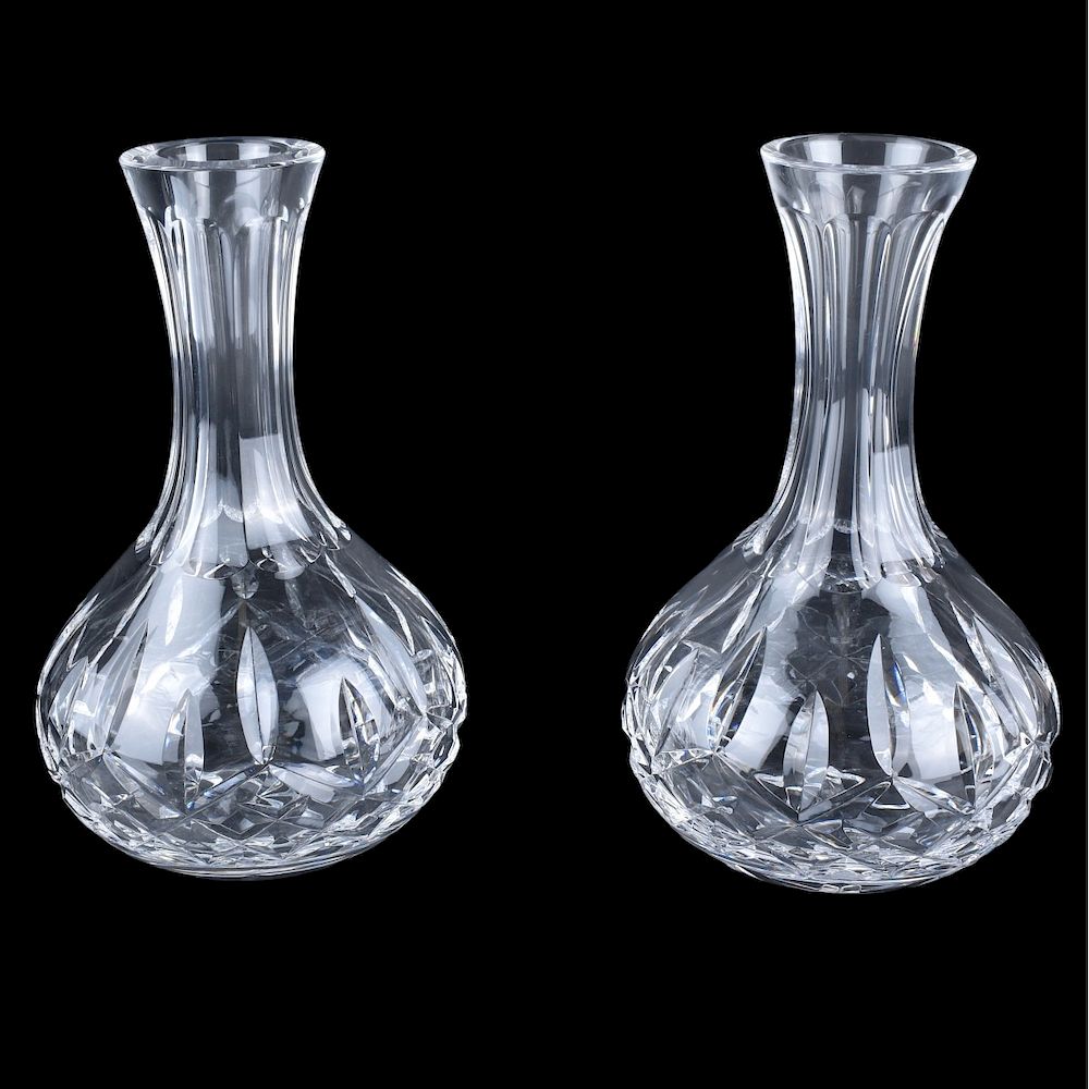 Appraisal: Pair of Waterford Crystal Lismore Carafes Pair of Waterford Crystal