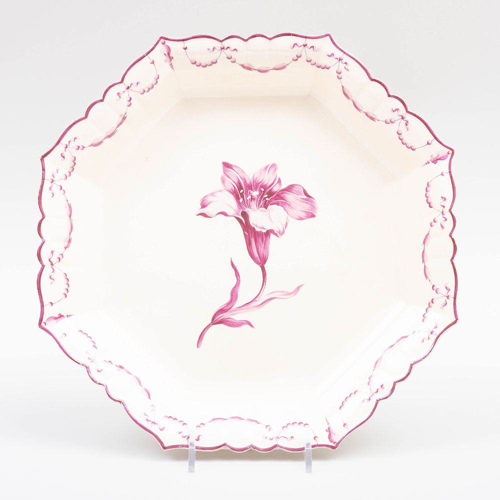 Appraisal: Wedgwood Creamware Lobed Octagonal Dish Printed with a single flower