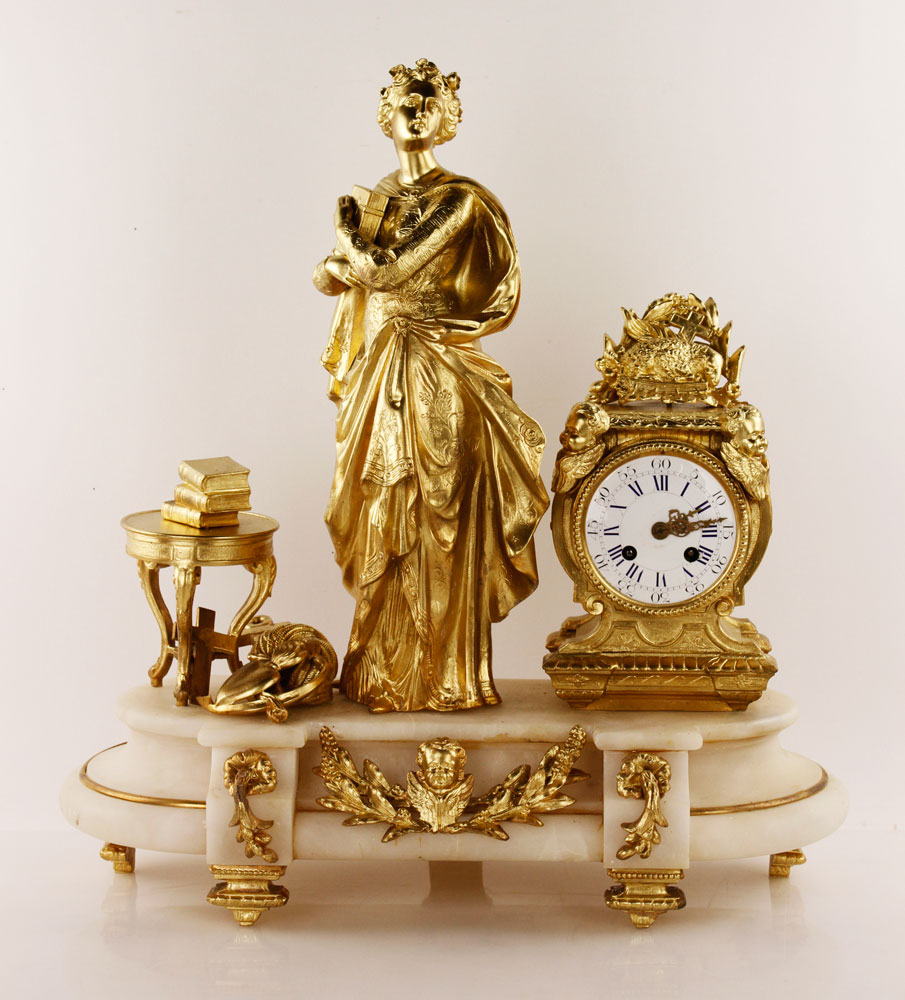 Appraisal: - th C French Clock th century French clock gilt