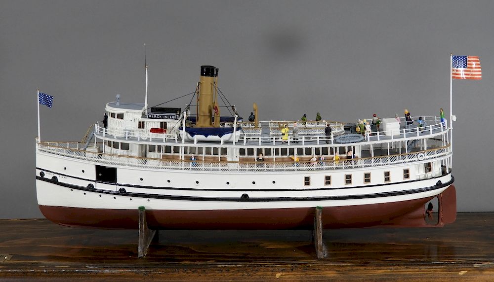 Appraisal: S S Block Island Scratch Built Steamer Ship Model United