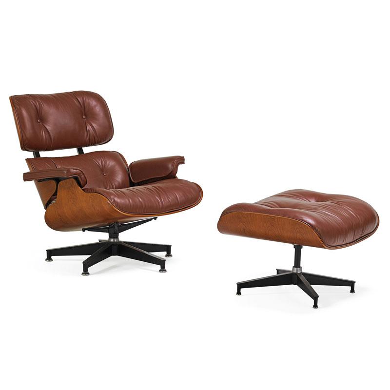 Appraisal: CHARLES AND RAY EAMES Lounge chair and ottoman Condition Report