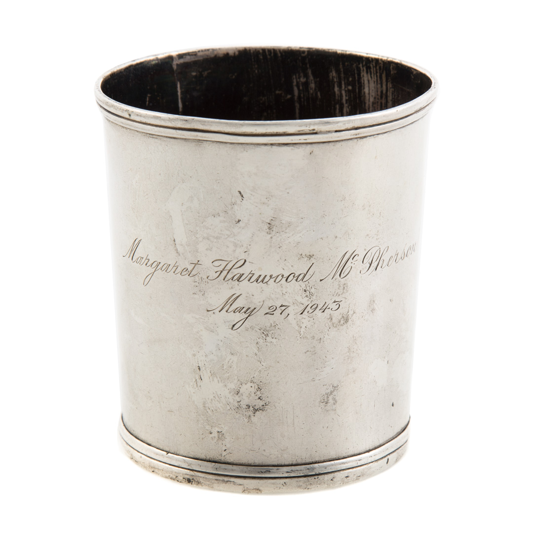 Appraisal: Antique coin silver mint julep cup with hallmark C A