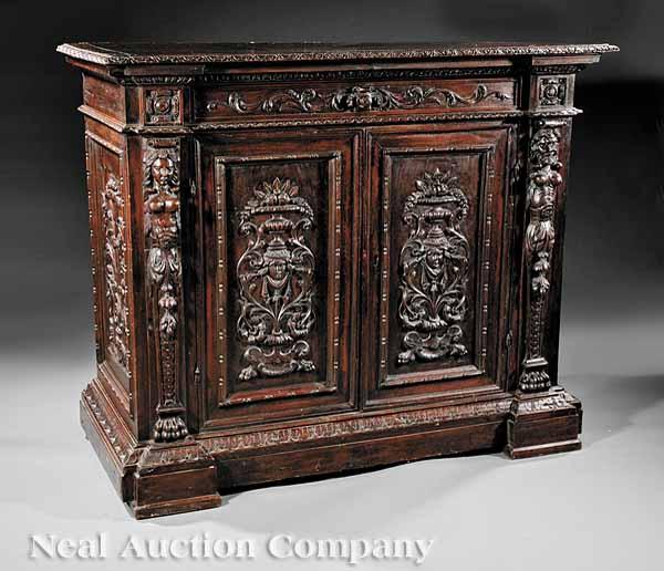 Appraisal: An Italian Carved Walnut Commode th c rectangular top over