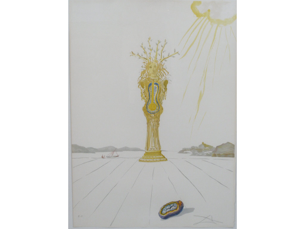 Appraisal: after Salvador Dali Timeless Statue lithograph on Arches paper pencil