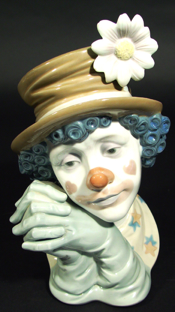 Appraisal: Lladro porcelain clown bust 'Melancholy' printed and impressed factory mark