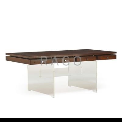 Appraisal: POUL NORREKLIT GEORG PETERSENS Desk Denmark ca Acrylic rosewood chromed