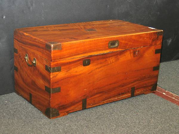 Appraisal: An English brass mounted camphor blanket chest mid th century