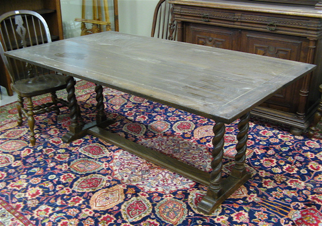 Appraisal: OAK DINING TABLE AND SIX CHAIRS Ethan Allen Furniture Co