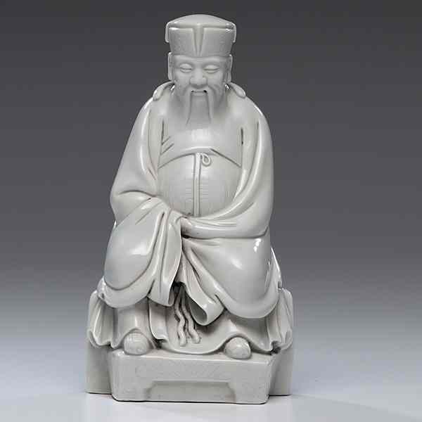 Appraisal: Blanc de Chine Emperor Chinese a blanc de chine seated