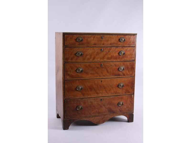 Appraisal: Southern Transitional Hepplewhite Semi-Tall Chest probably West Virginia ca figured