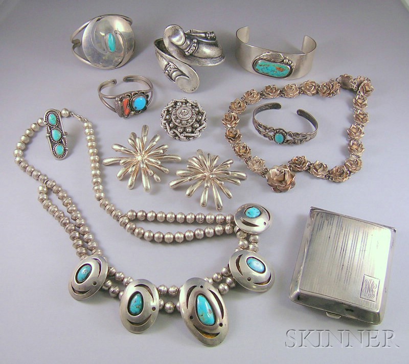 Appraisal: Small Group of Sterling Silver Jewelry Items including a vintage