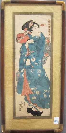 Appraisal: KUNISADA I UTAGAWA TOYOKUNI III COLOR WOODCUT Japanese - A