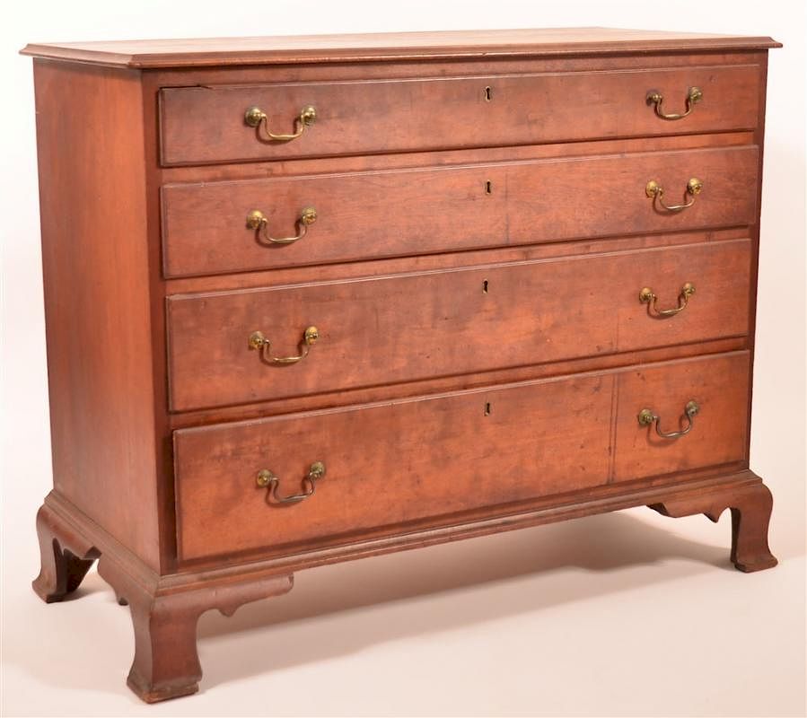 Appraisal: Connecticut Chippendale Four Drawer Chest Connecticut Chippendale Cherry Four Drawer