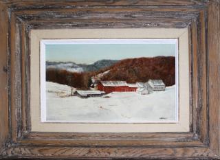 Appraisal: John P Semple VT - Vt Farmyard oil on masonite