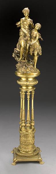 Appraisal: A French gilt bronze figural group cast after a model