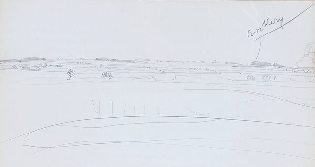 Appraisal: SIR ALFRED MUNNINGS - Landscapes two annotated pencil sketches x