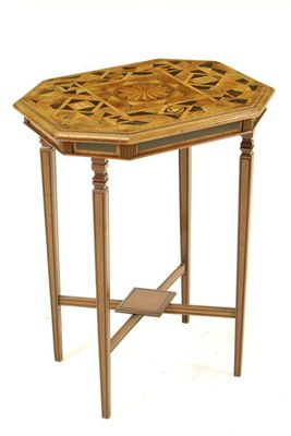 Appraisal: A late th century walnut and parquetry occasional table the