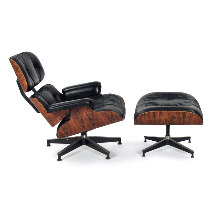 Appraisal: Charles and Ray Eames chair and ottoman by Herman Miller