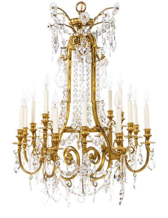 Appraisal: Sale Lot A French Gilt Bronze Sixteen-Light Chandelier th century