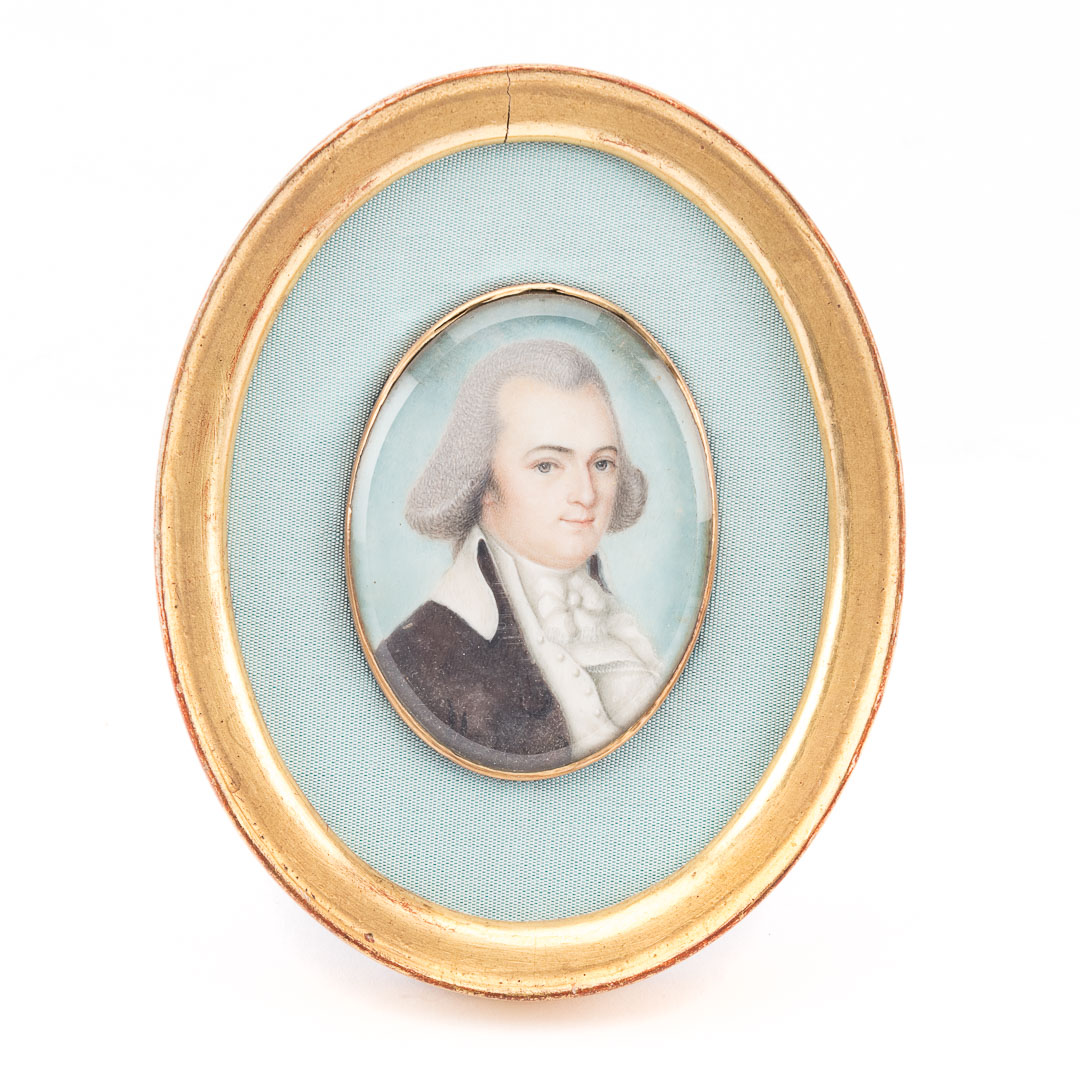 Appraisal: John Clapham Portrait of F Lancaster miniature British th century