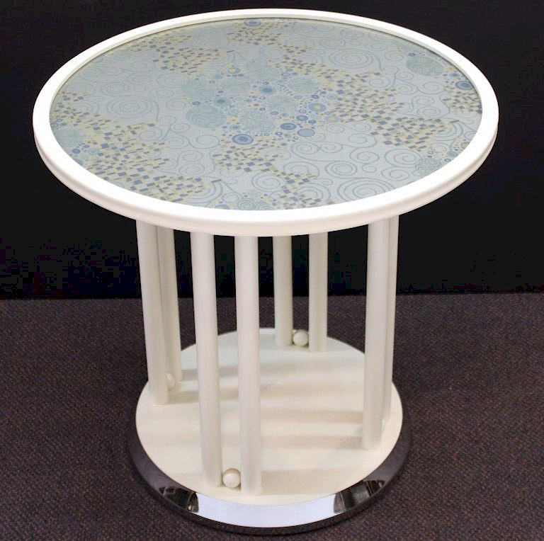 Appraisal: J Hoffmann Wittmann White Fledermaus Table Josef Hoffmann for Wittmann