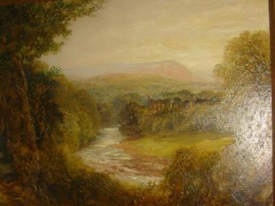 Appraisal: H H LINES Bolton Abbey unsigned on board label verso