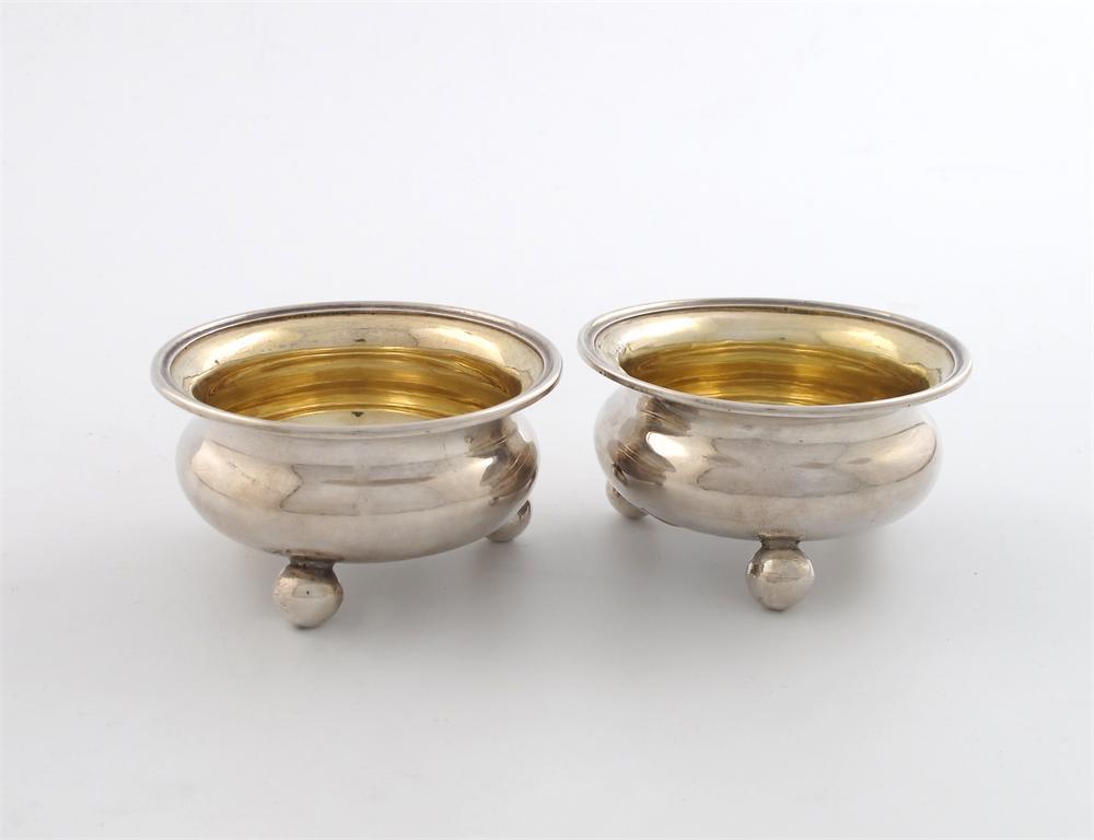 Appraisal: A pair of th century Russian silver salt cellars