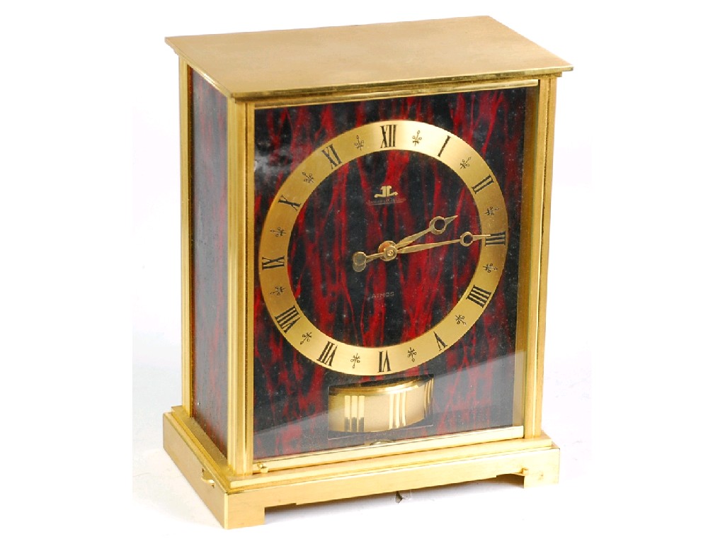 Appraisal: JAEGER LE COULTRE 'ATMOS' MANTEL CLOCK the brushed gilt case