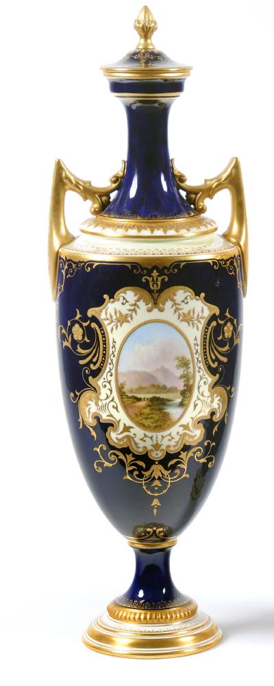 Appraisal: A LARGE COALPORT CHINA VASE AND COVER th century of