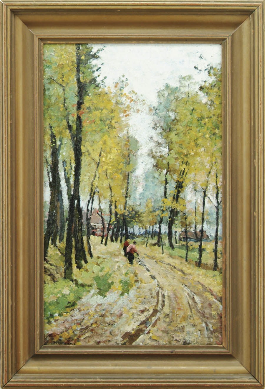 Appraisal: SIGNED French th th Century LE CHEMIN OCTOBRE Fine oil