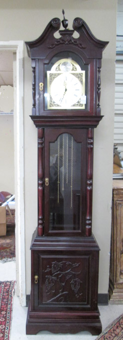 Appraisal: CARVED ROSEWOOD TALL CASE FLOOR CLOCK China Germany th century