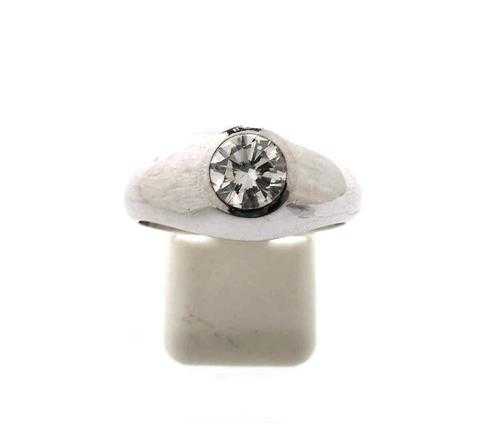 Appraisal: DIAMOND GENTLEMAN'S RING ca White gold Solid mantle ring set