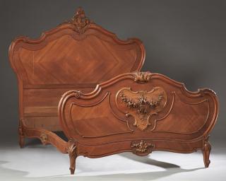 Appraisal: French Louis XV Style Double Bed c the arc French